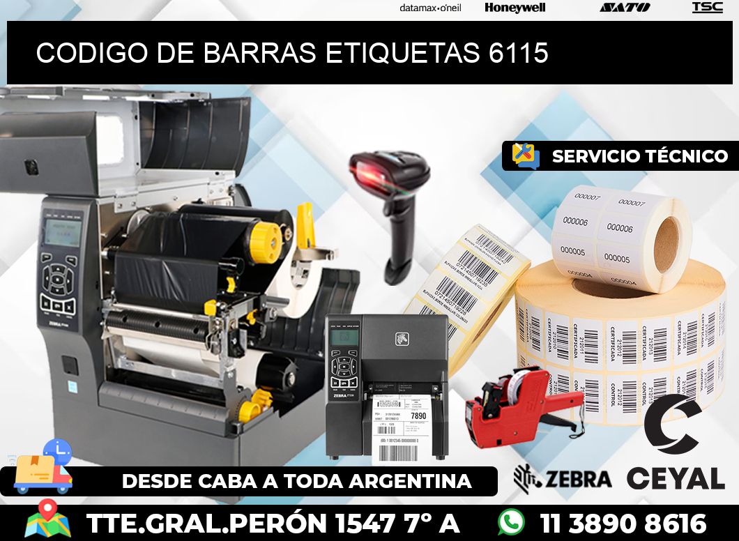 CODIGO DE BARRAS ETIQUETAS 6115