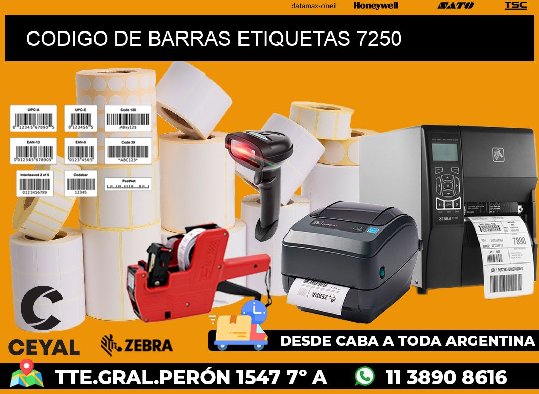 CODIGO DE BARRAS ETIQUETAS 7250