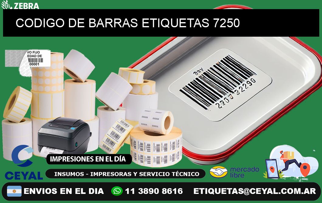 CODIGO DE BARRAS ETIQUETAS 7250