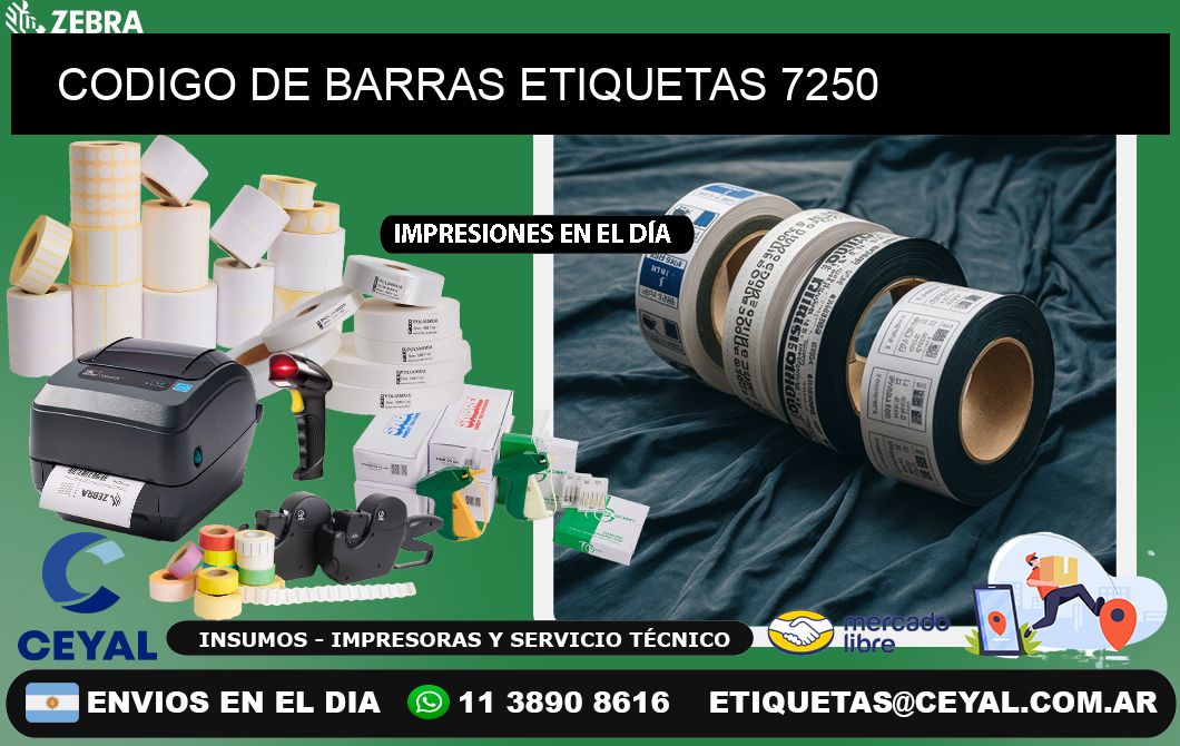 CODIGO DE BARRAS ETIQUETAS 7250