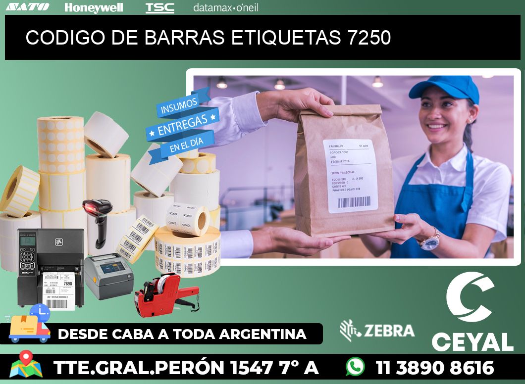 CODIGO DE BARRAS ETIQUETAS 7250