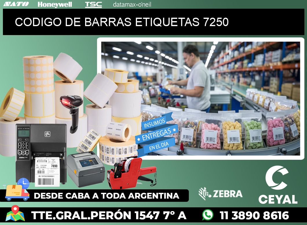 CODIGO DE BARRAS ETIQUETAS 7250