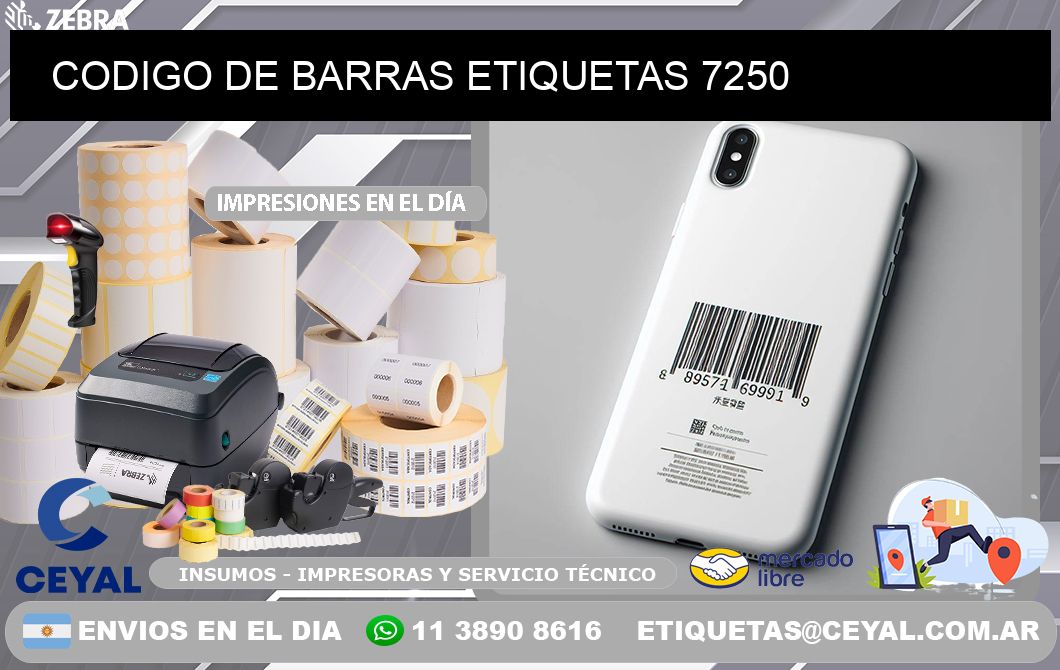 CODIGO DE BARRAS ETIQUETAS 7250