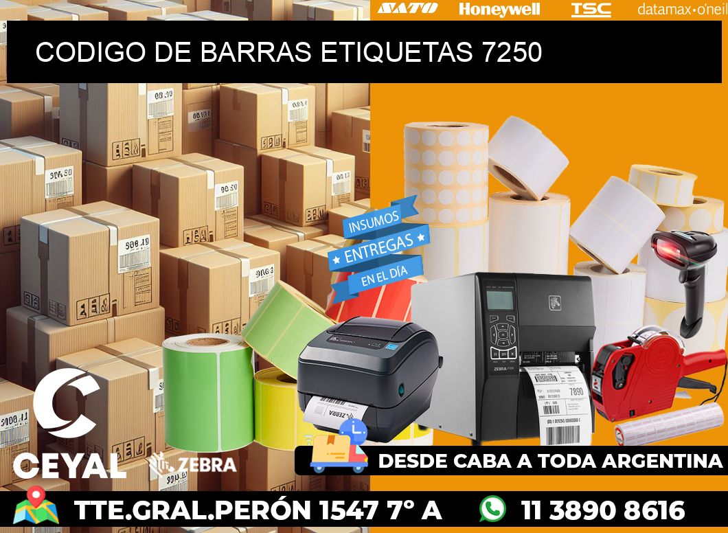 CODIGO DE BARRAS ETIQUETAS 7250