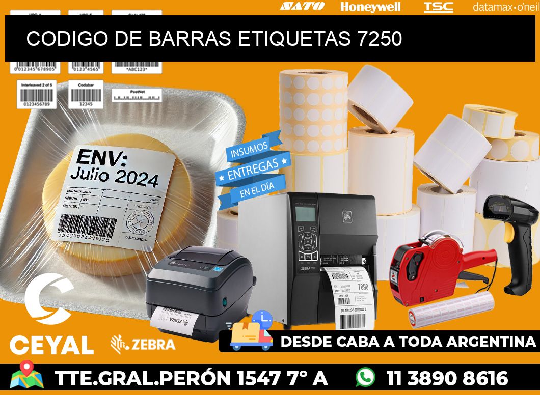 CODIGO DE BARRAS ETIQUETAS 7250