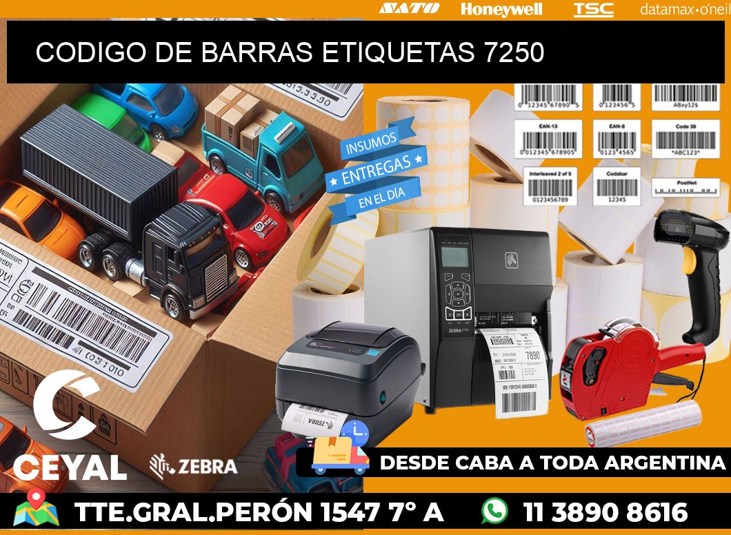 CODIGO DE BARRAS ETIQUETAS 7250
