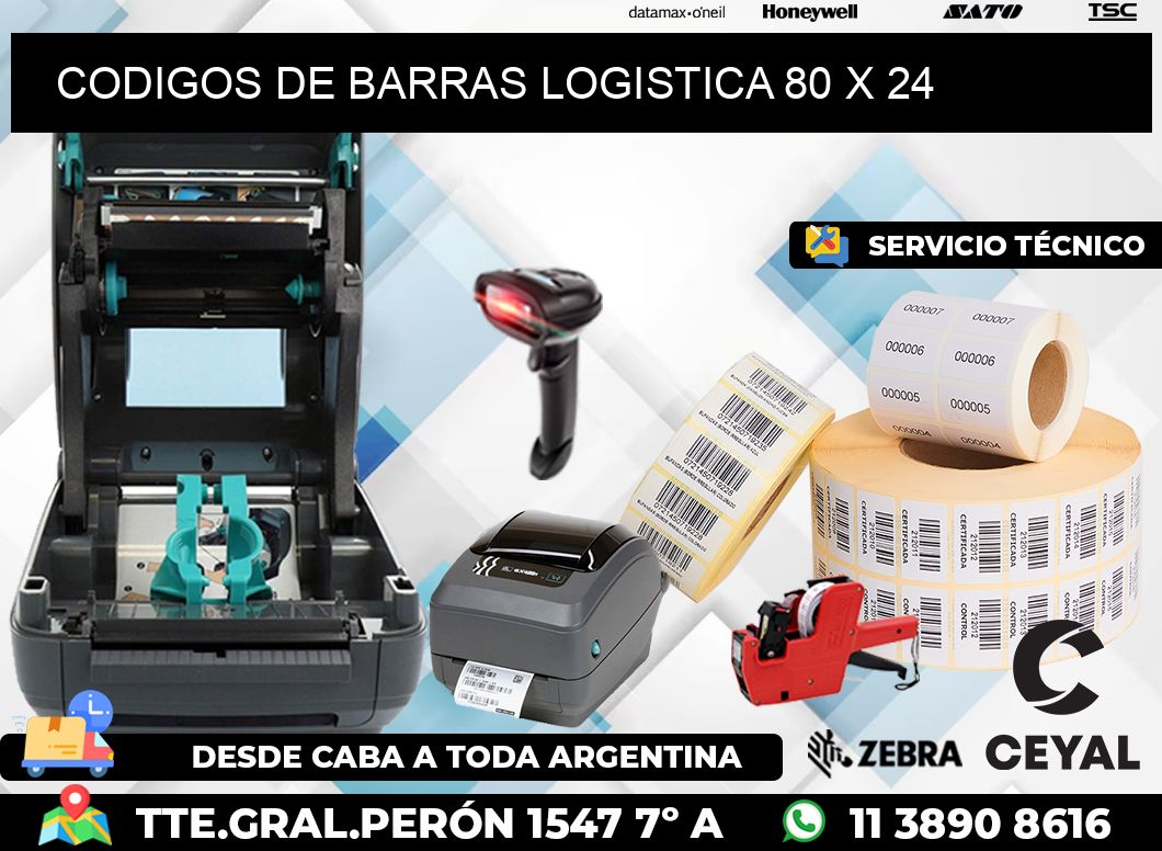 CODIGOS DE BARRAS LOGISTICA 80 x 24