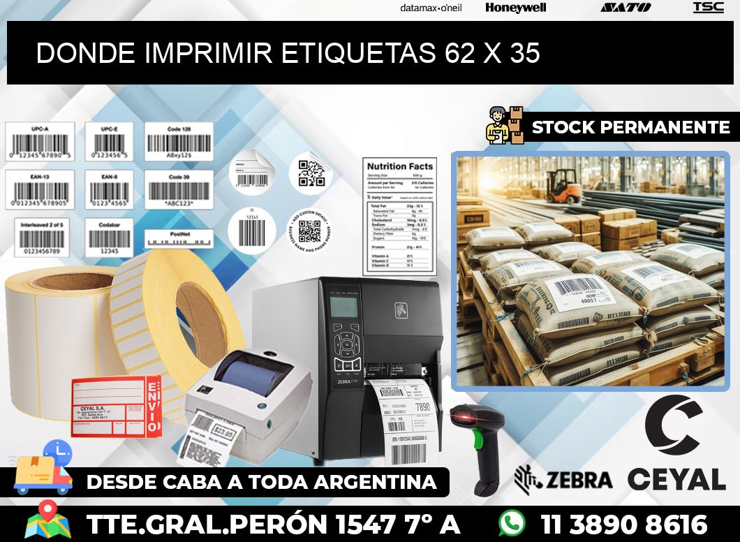 DONDE IMPRIMIR ETIQUETAS 62 x 35