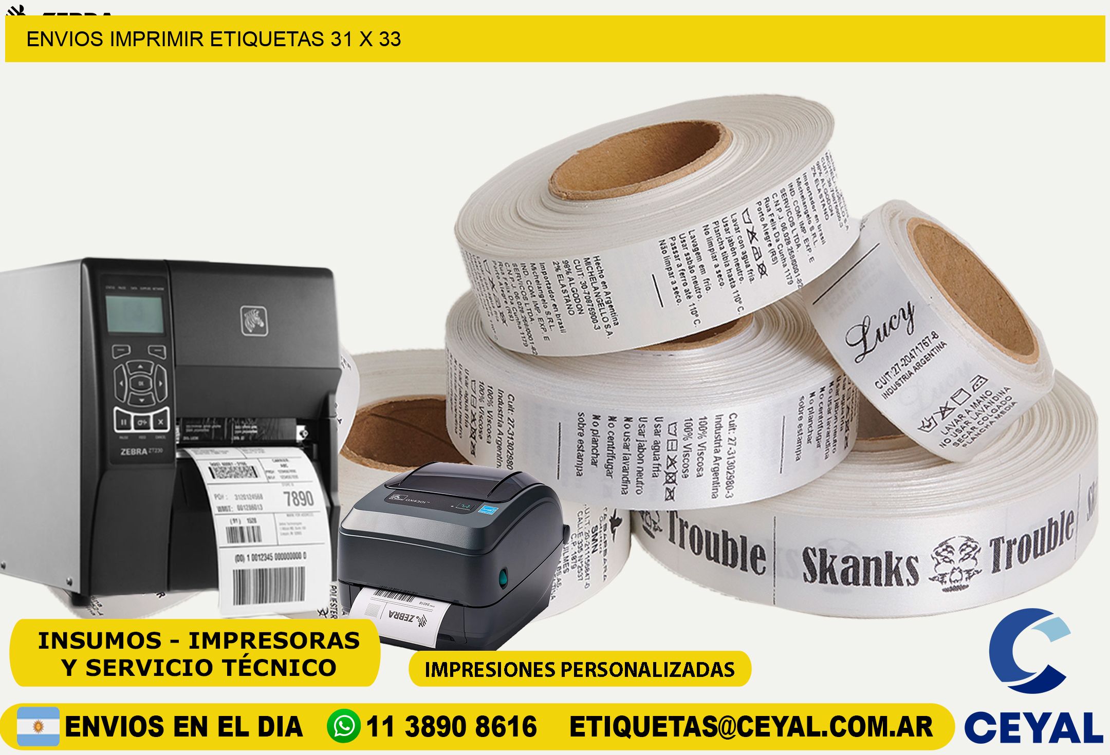 ENVIOS IMPRIMIR ETIQUETAS 31 x 33