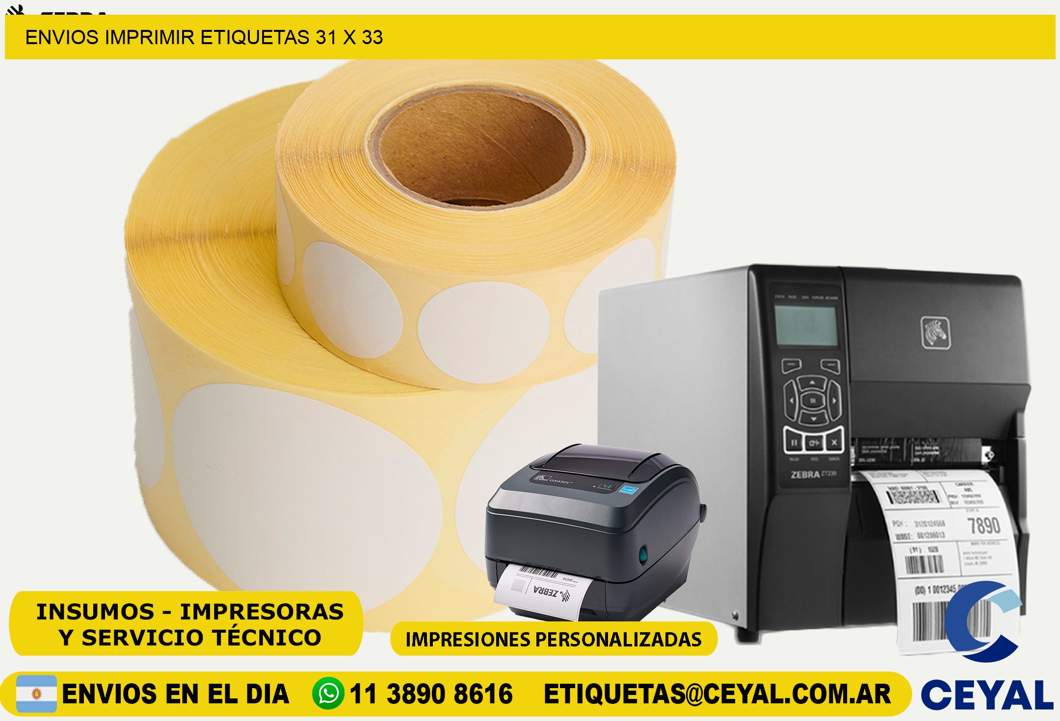 ENVIOS IMPRIMIR ETIQUETAS 31 x 33