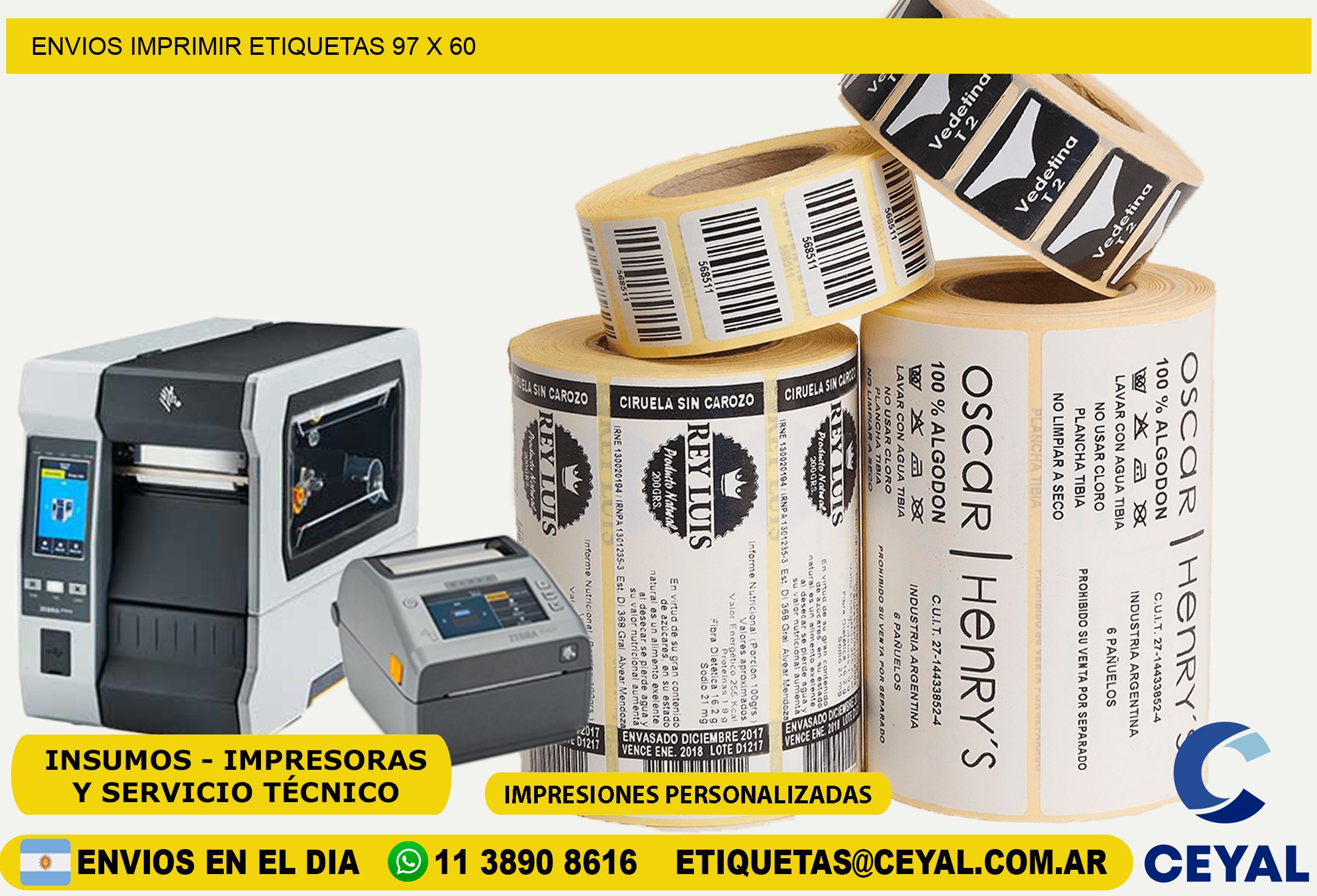 ENVIOS IMPRIMIR ETIQUETAS 97 x 60