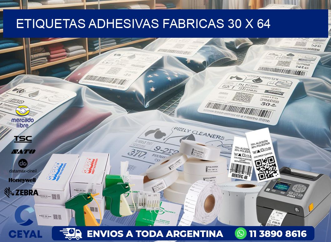 ETIQUETAS ADHESIVAS FABRICAS 30 x 64