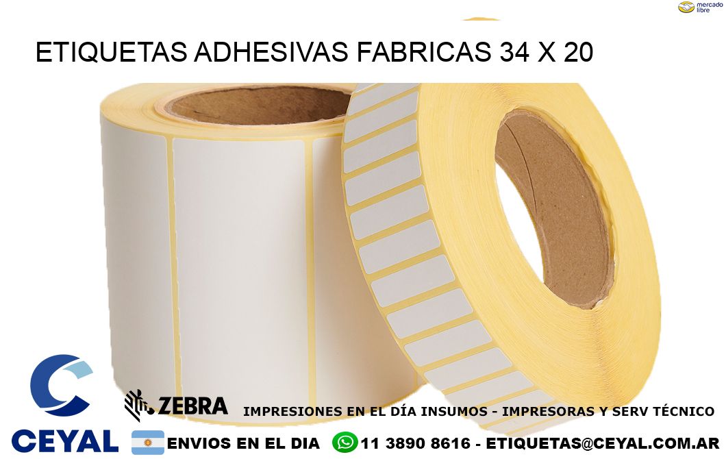 ETIQUETAS ADHESIVAS FABRICAS 34 x 20