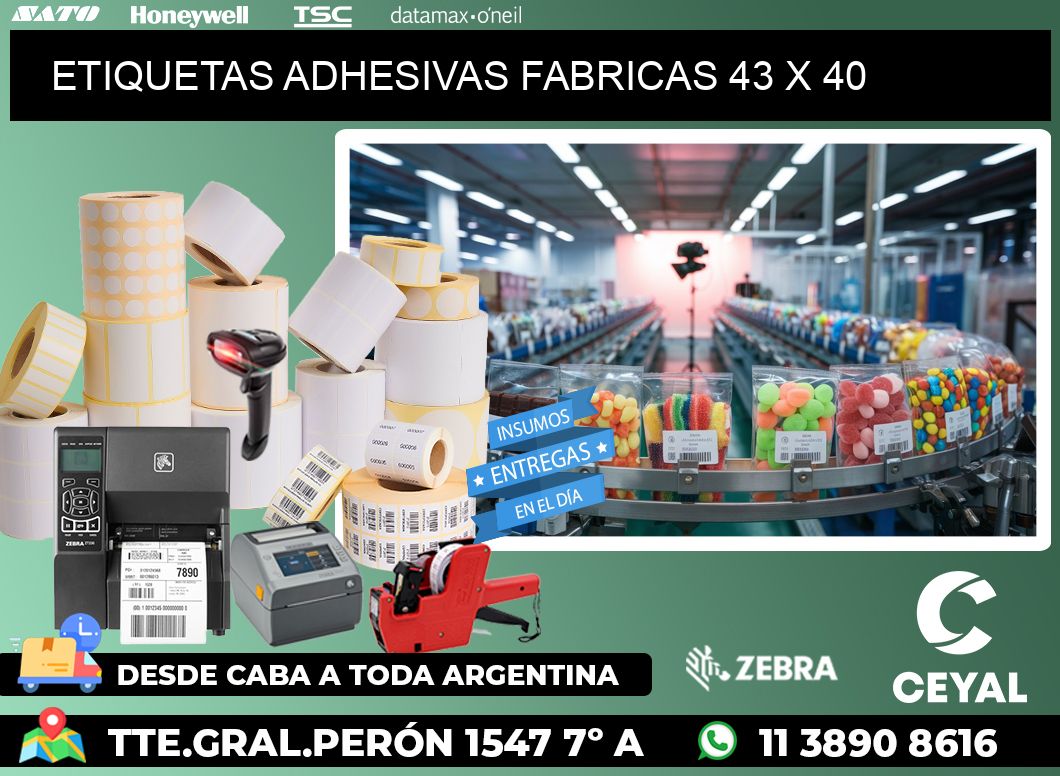 ETIQUETAS ADHESIVAS FABRICAS 43 x 40