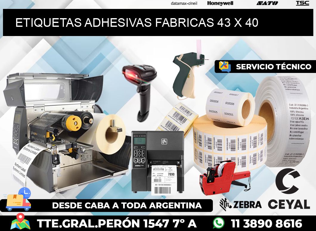 ETIQUETAS ADHESIVAS FABRICAS 43 x 40