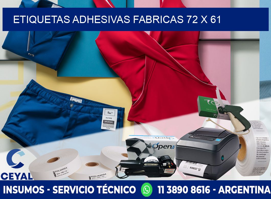 ETIQUETAS ADHESIVAS FABRICAS 72 x 61