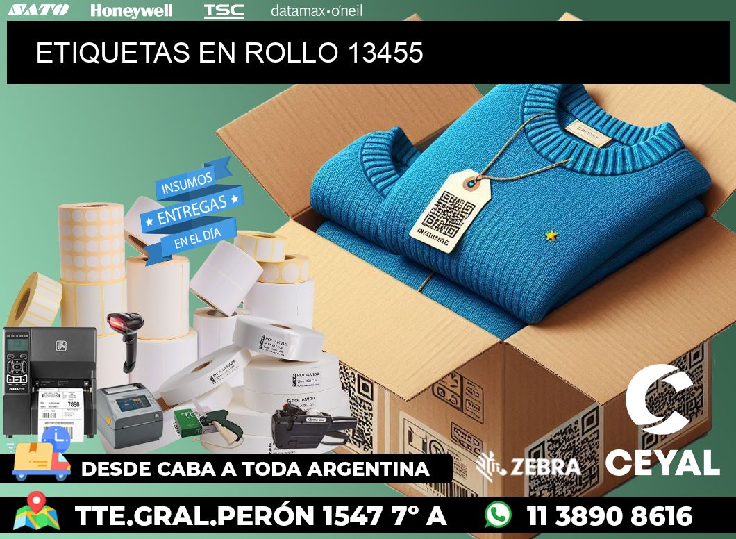 ETIQUETAS EN ROLLO 13455