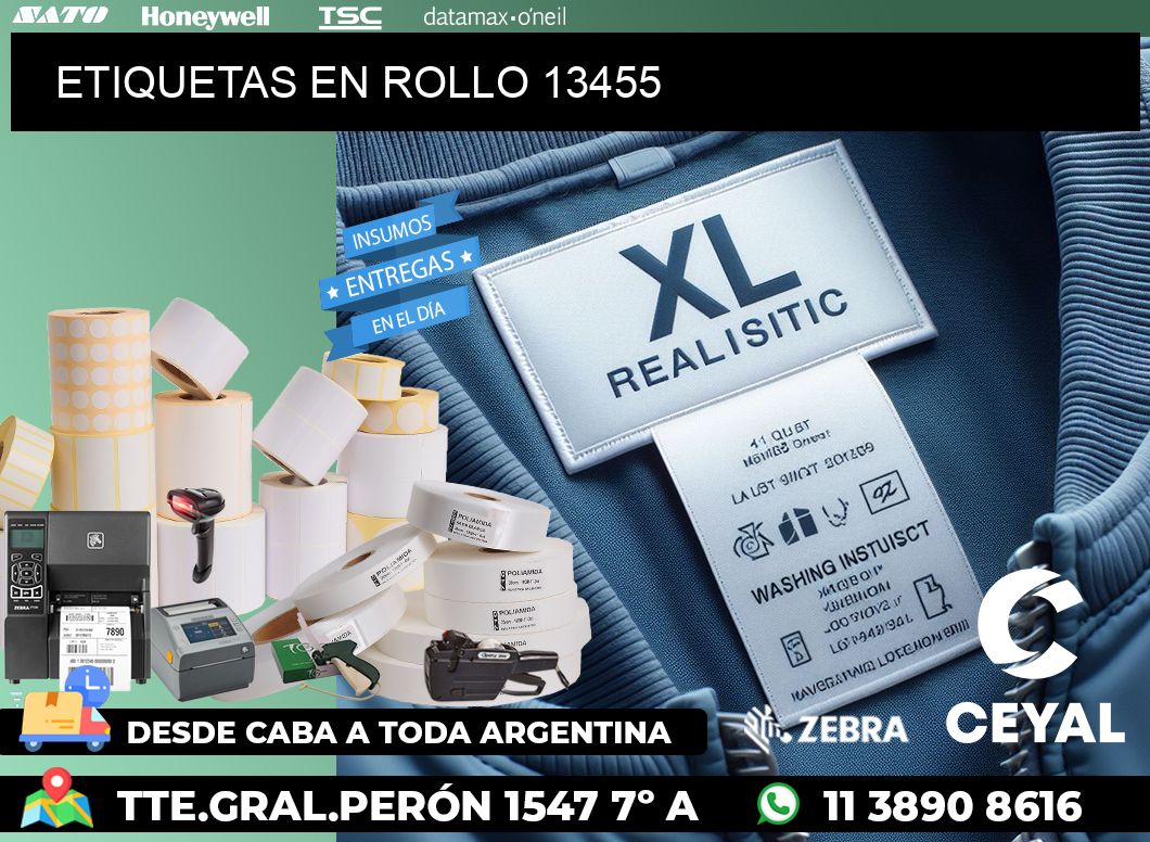 ETIQUETAS EN ROLLO 13455