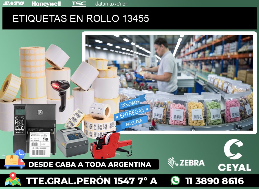 ETIQUETAS EN ROLLO 13455