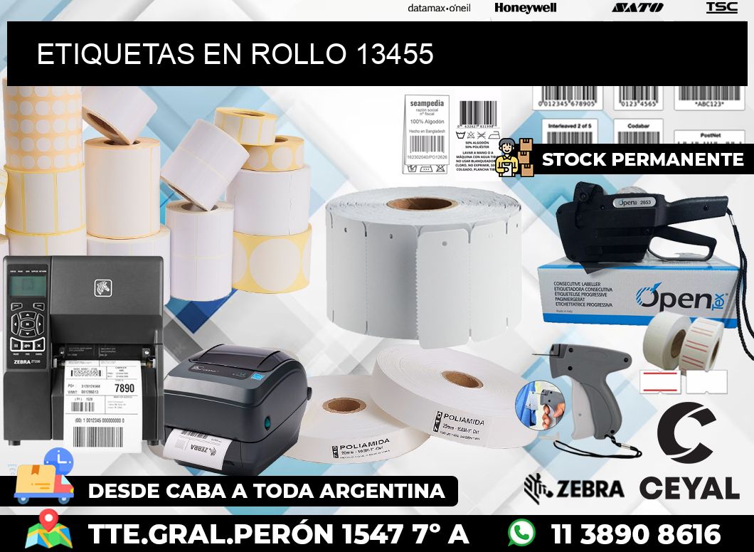 ETIQUETAS EN ROLLO 13455