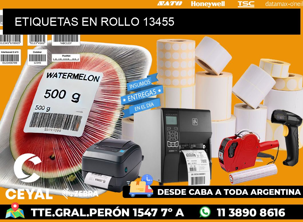 ETIQUETAS EN ROLLO 13455