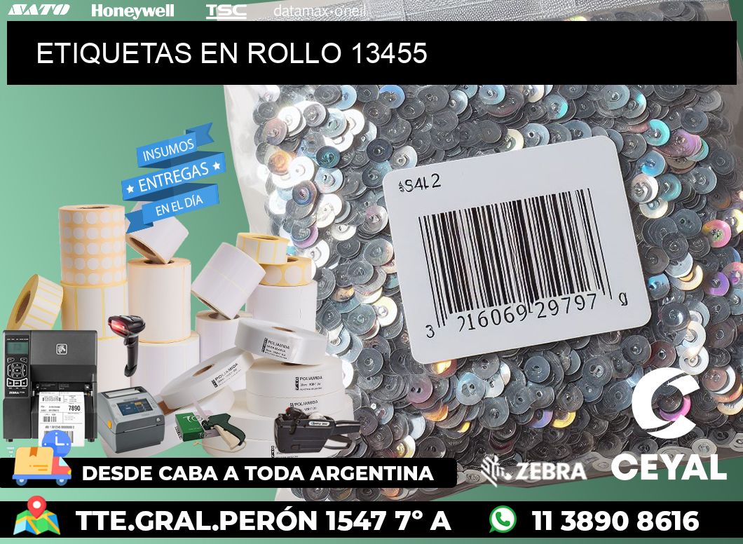 ETIQUETAS EN ROLLO 13455