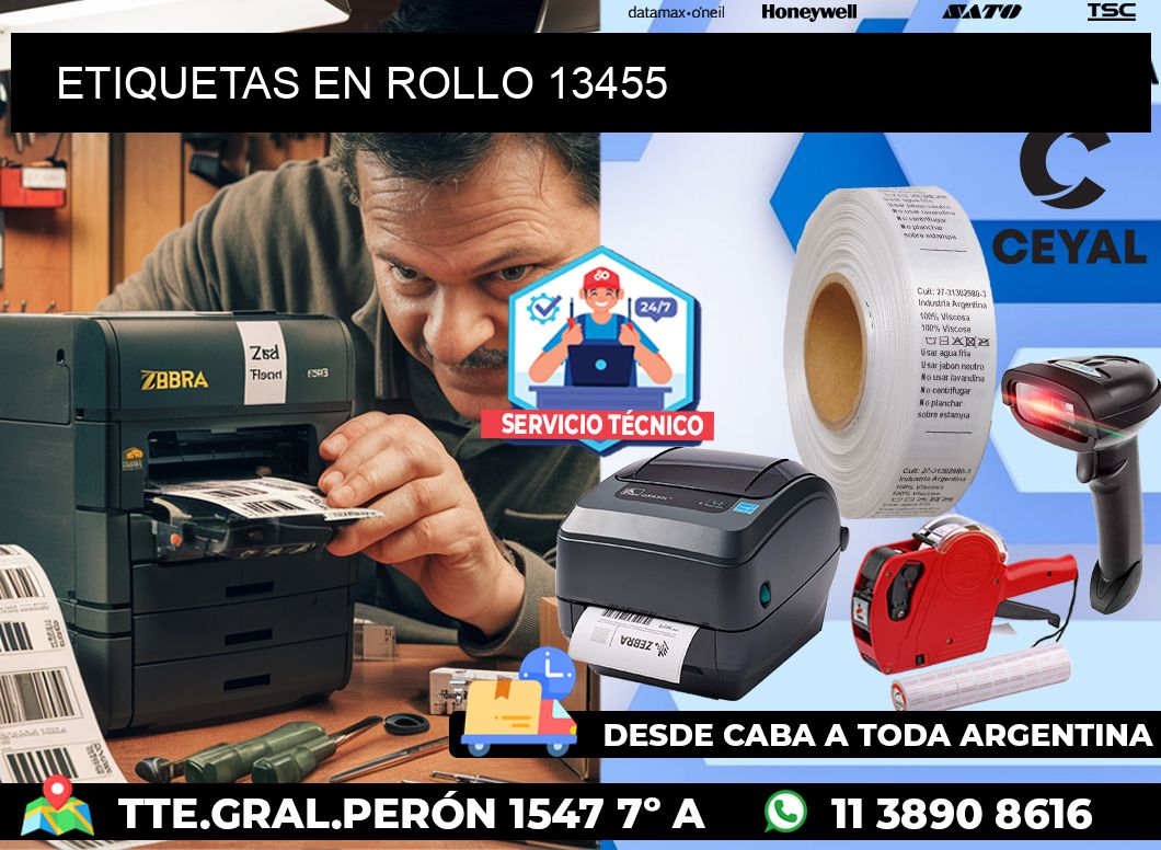 ETIQUETAS EN ROLLO 13455