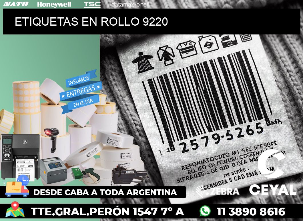 ETIQUETAS EN ROLLO 9220