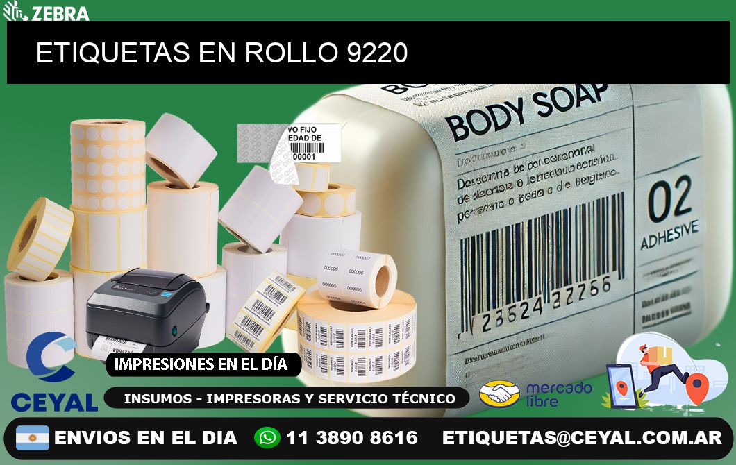 ETIQUETAS EN ROLLO 9220