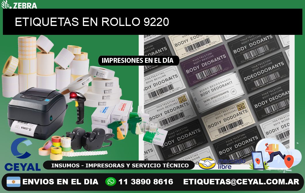 ETIQUETAS EN ROLLO 9220