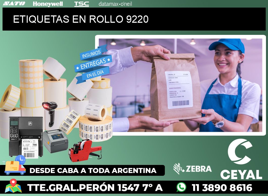 ETIQUETAS EN ROLLO 9220