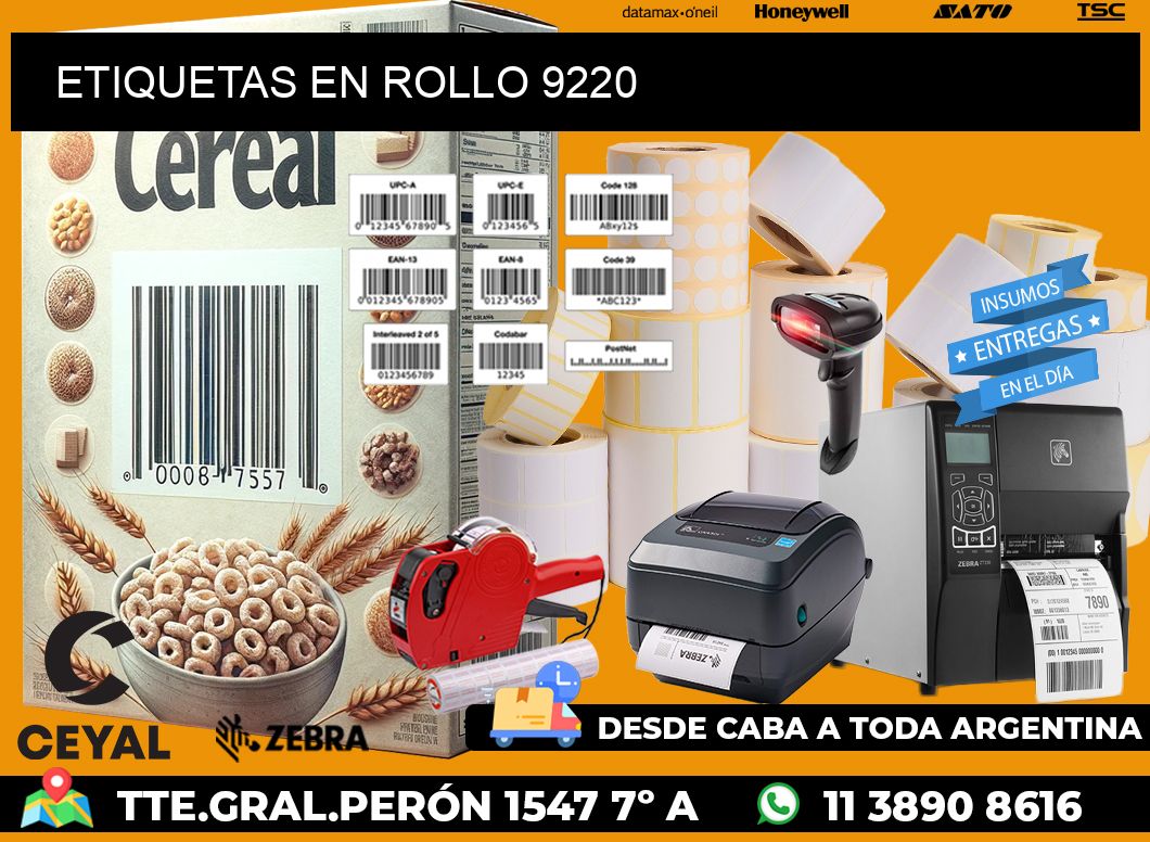 ETIQUETAS EN ROLLO 9220