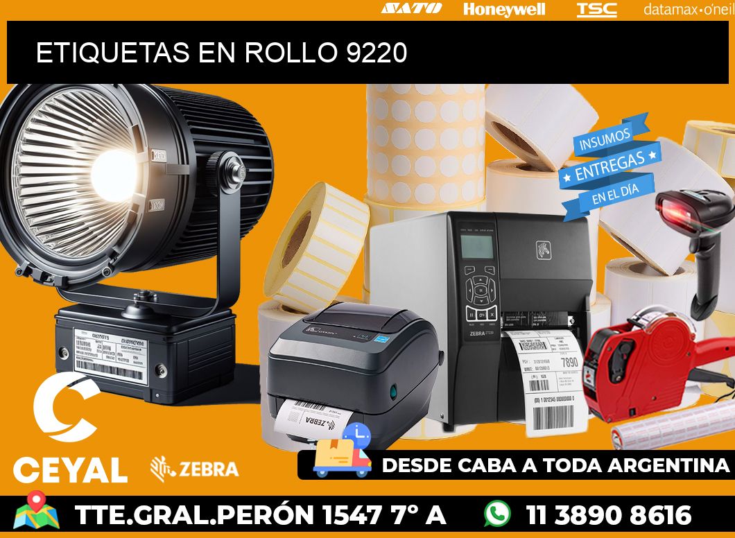 ETIQUETAS EN ROLLO 9220