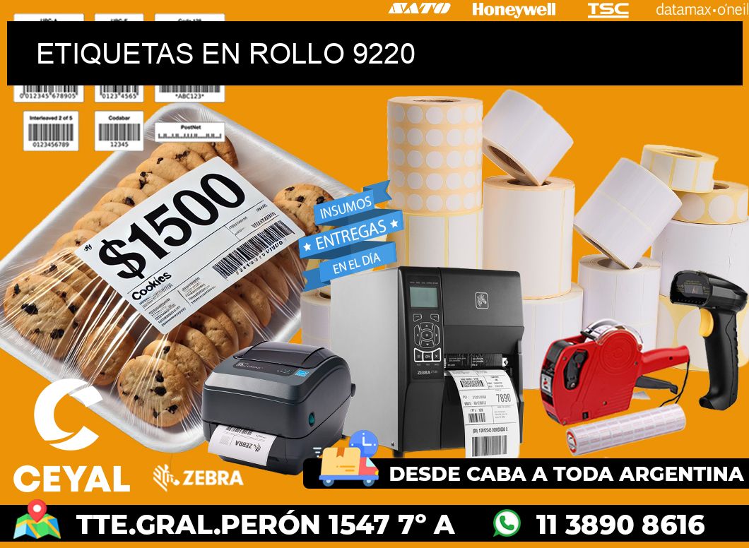 ETIQUETAS EN ROLLO 9220
