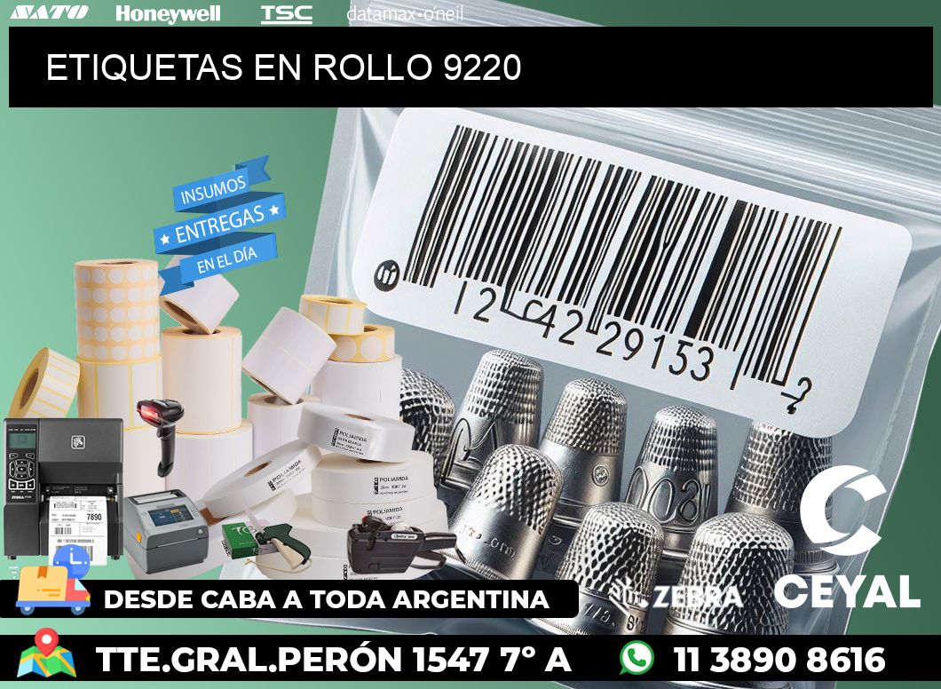 ETIQUETAS EN ROLLO 9220