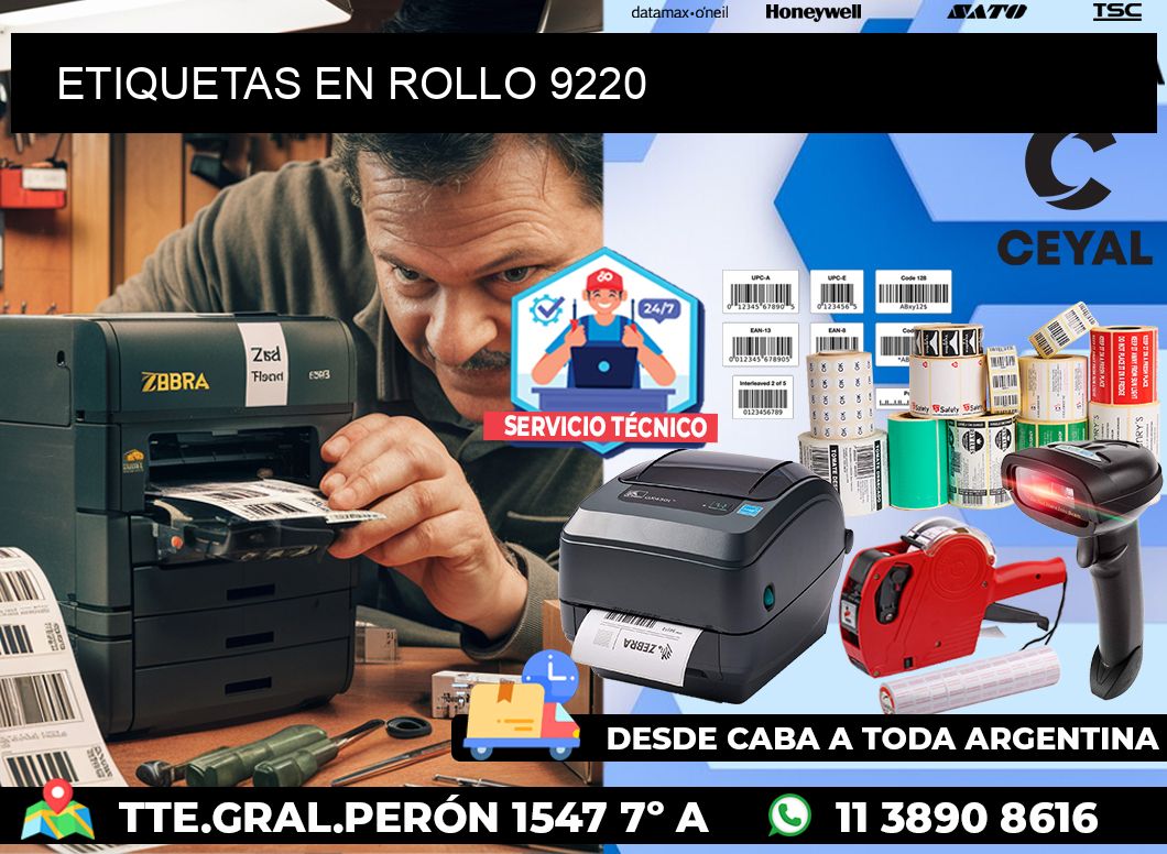 ETIQUETAS EN ROLLO 9220