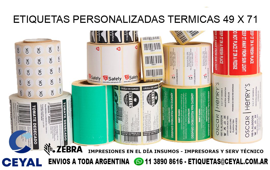 ETIQUETAS PERSONALIZADAS TERMICAS 49 x 71