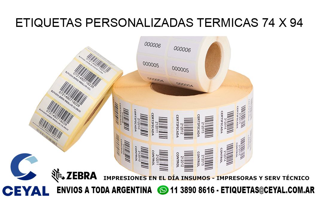 ETIQUETAS PERSONALIZADAS TERMICAS 74 x 94