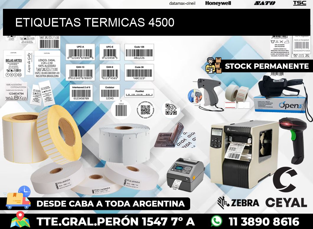 ETIQUETAS TERMICAS 4500