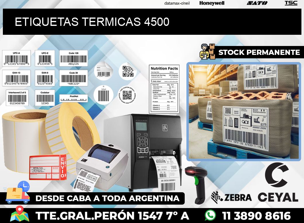 ETIQUETAS TERMICAS 4500