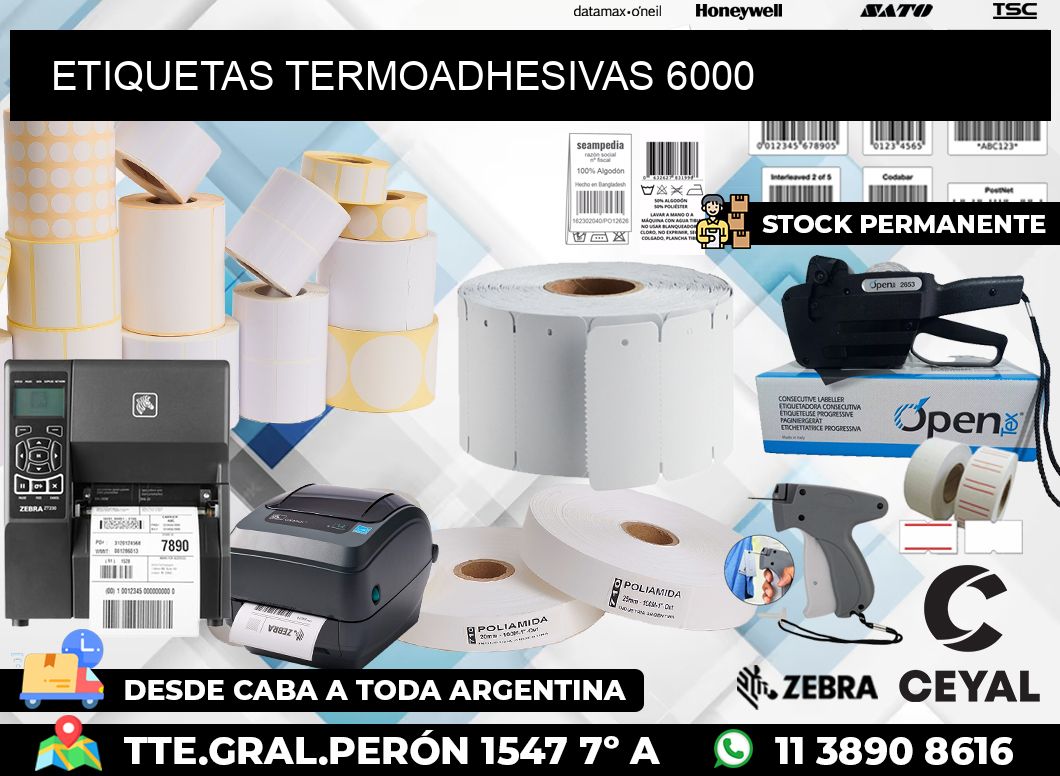 ETIQUETAS TERMOADHESIVAS 6000