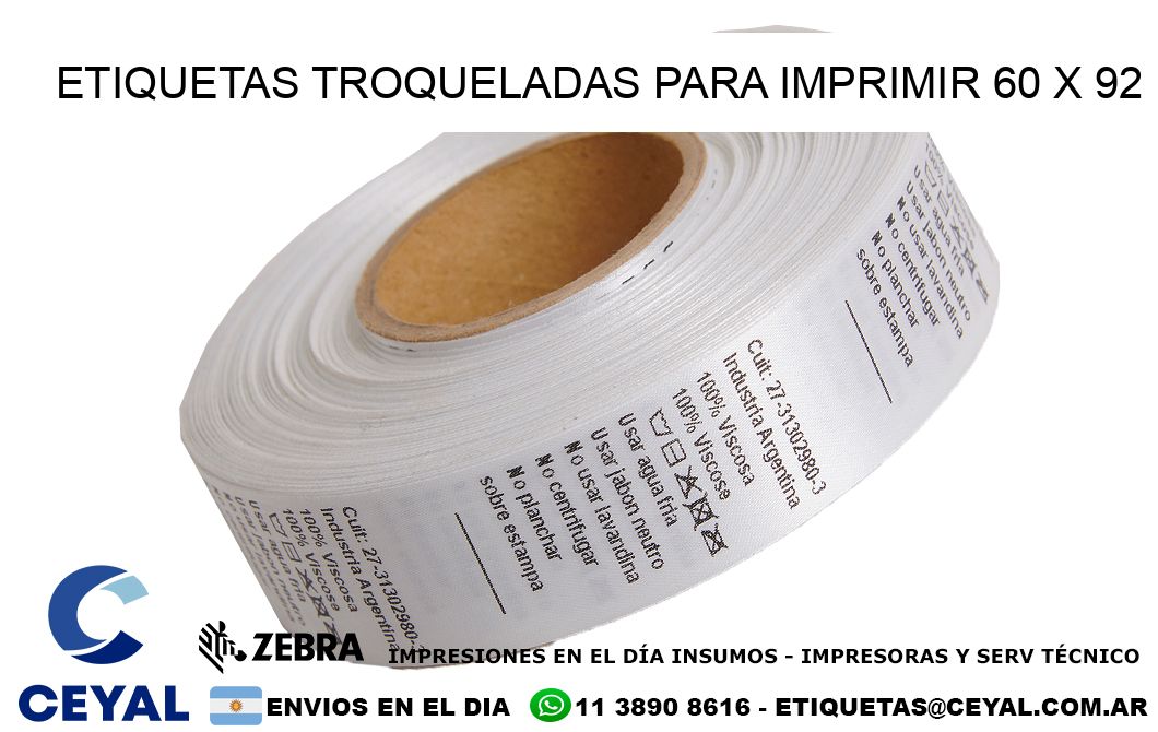 ETIQUETAS TROQUELADAS PARA IMPRIMIR 60 x 92