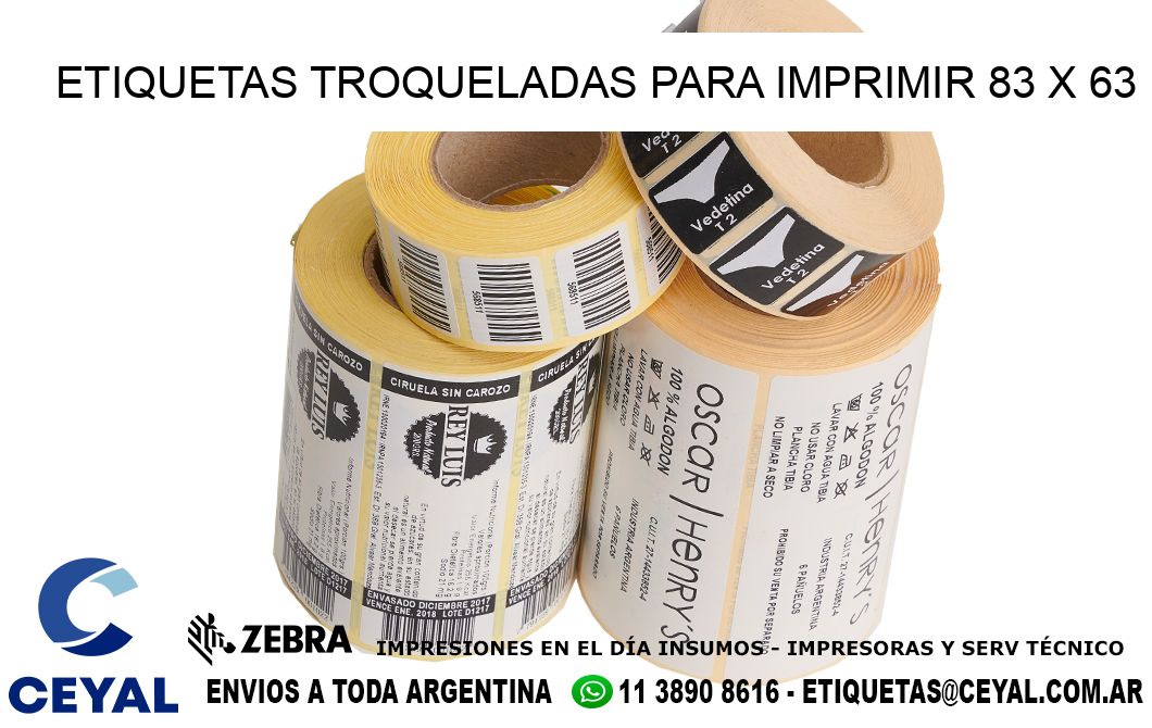 ETIQUETAS TROQUELADAS PARA IMPRIMIR 83 x 63