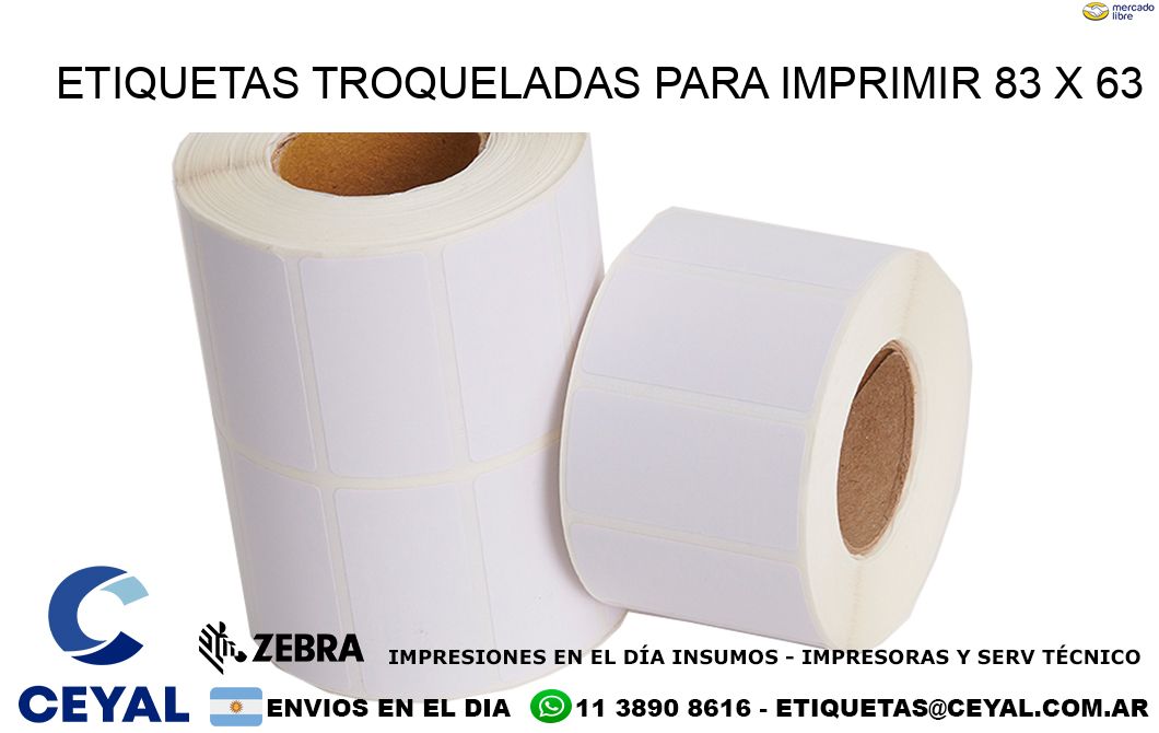 ETIQUETAS TROQUELADAS PARA IMPRIMIR 83 x 63