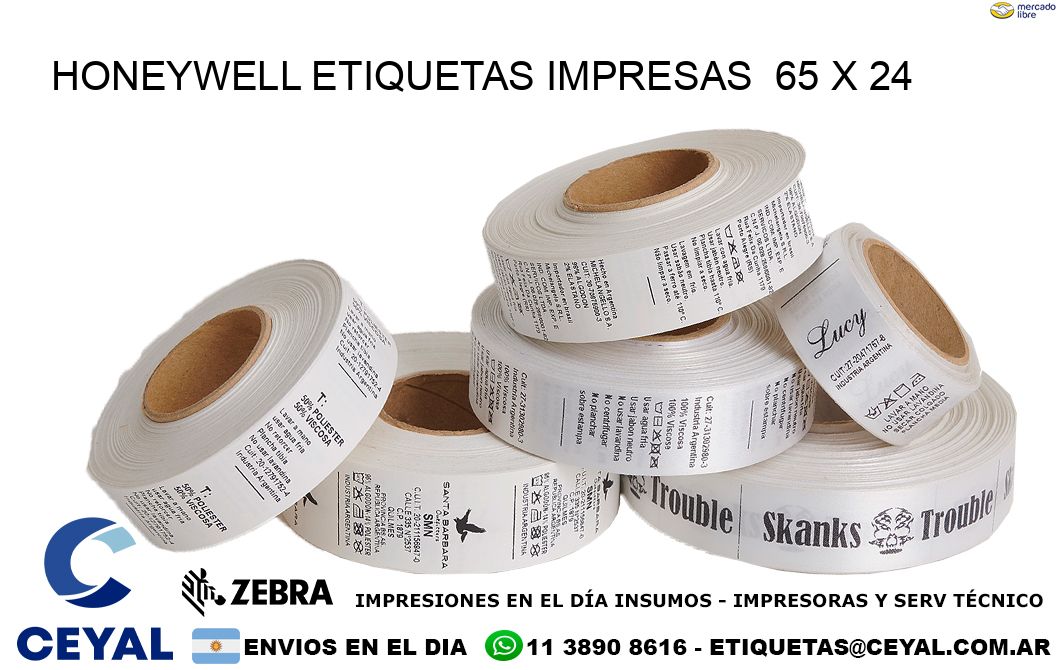 HONEYWELL ETIQUETAS IMPRESAS  65 x 24