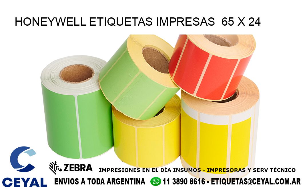 HONEYWELL ETIQUETAS IMPRESAS  65 x 24