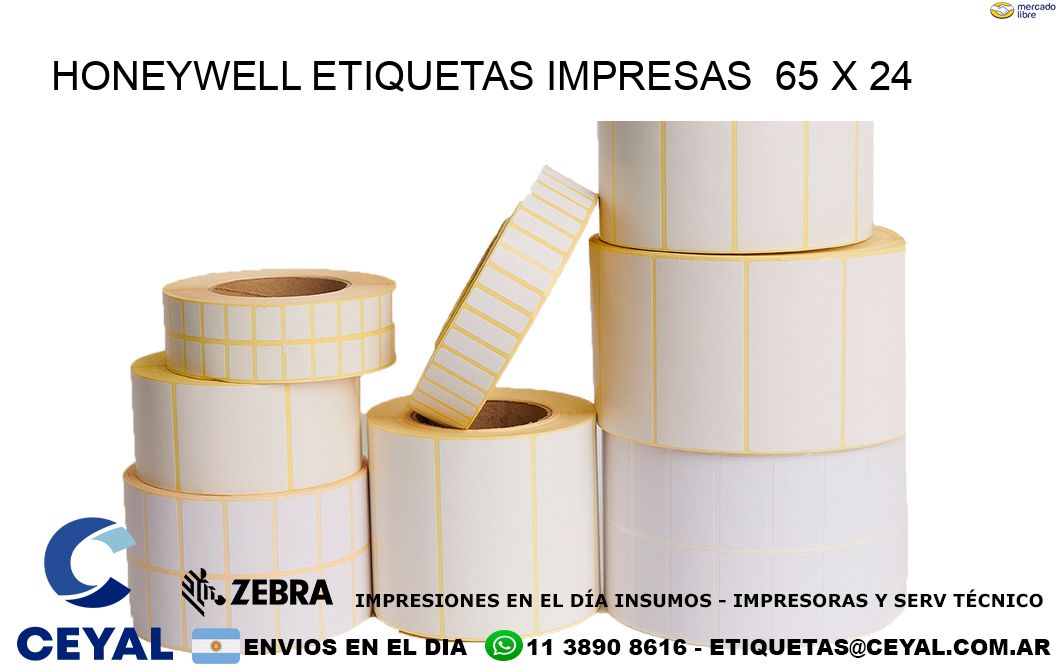 HONEYWELL ETIQUETAS IMPRESAS  65 x 24