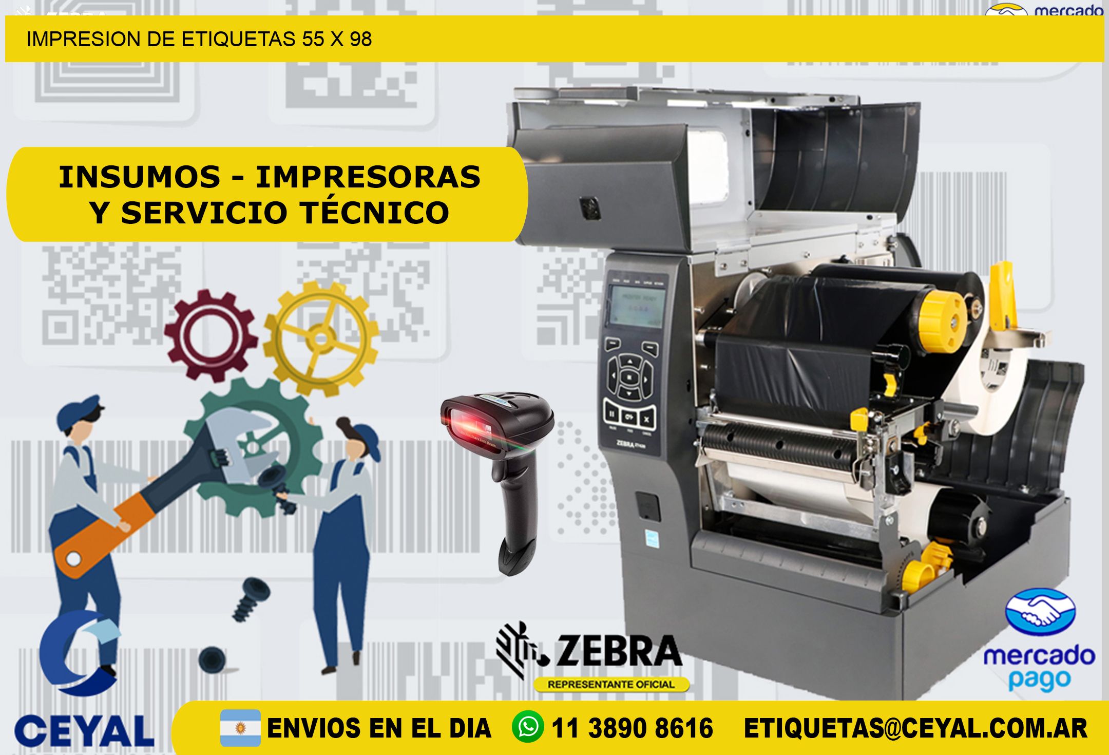 IMPRESION DE ETIQUETAS 55 x 98