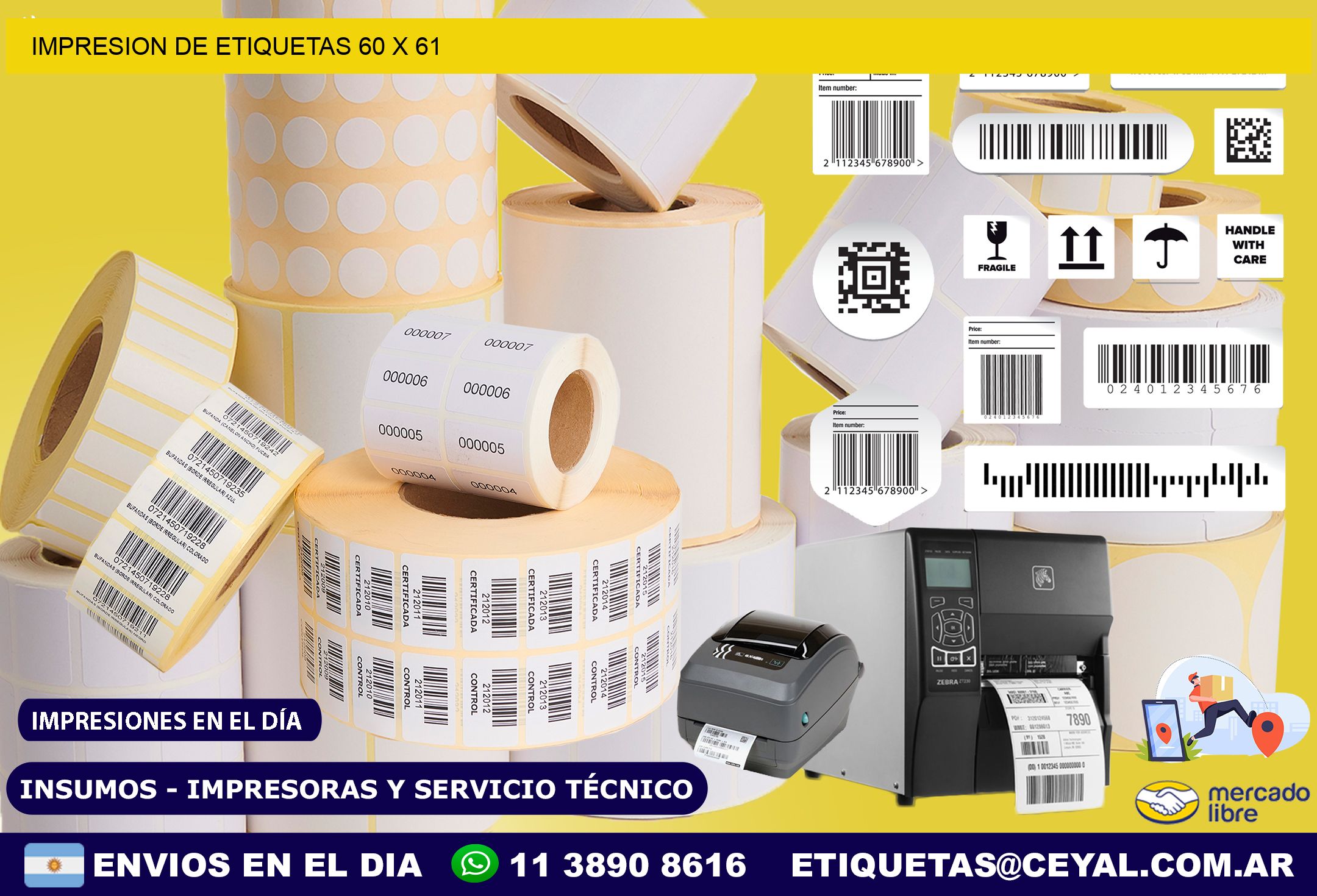 IMPRESION DE ETIQUETAS 60 x 61