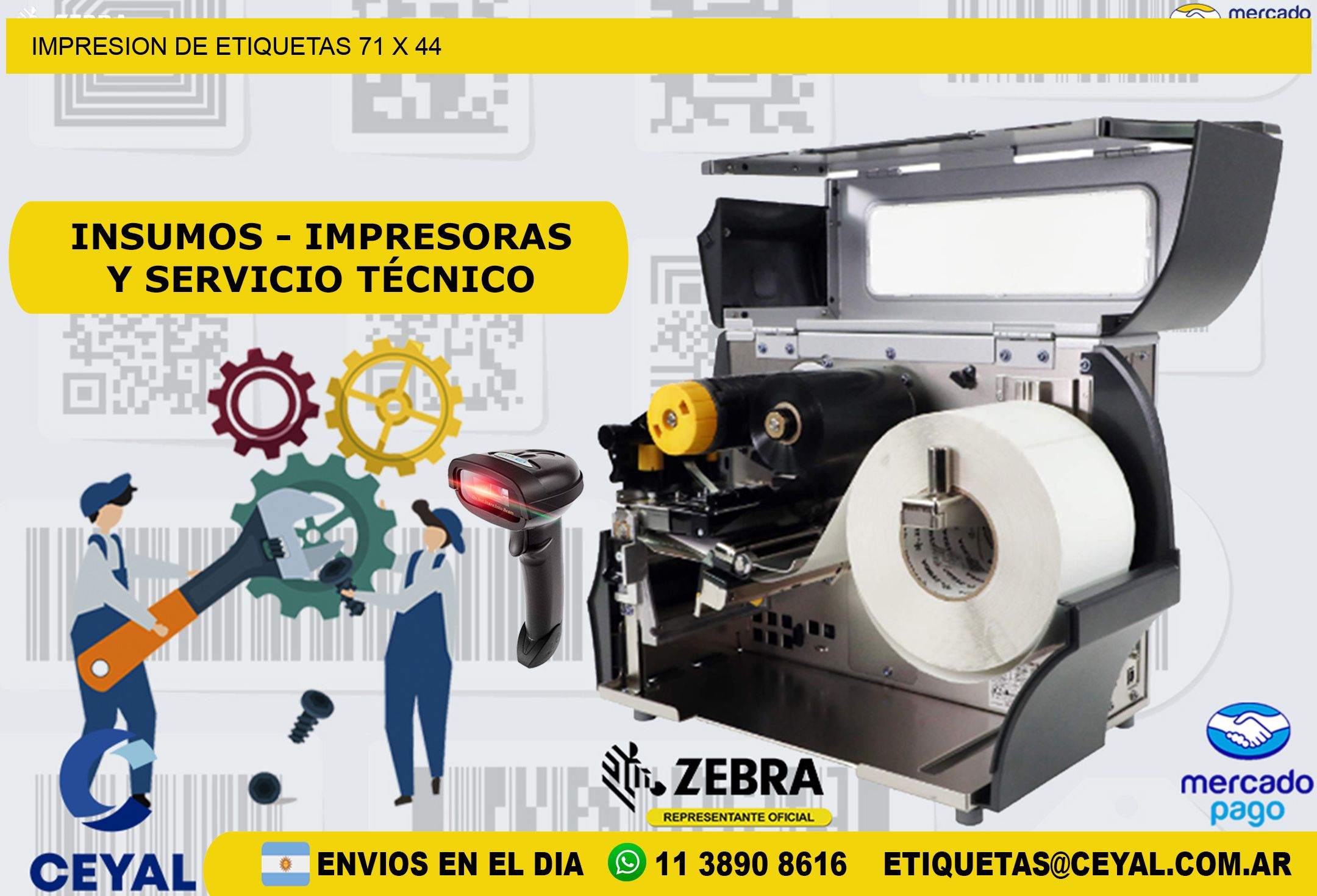 IMPRESION DE ETIQUETAS 71 x 44